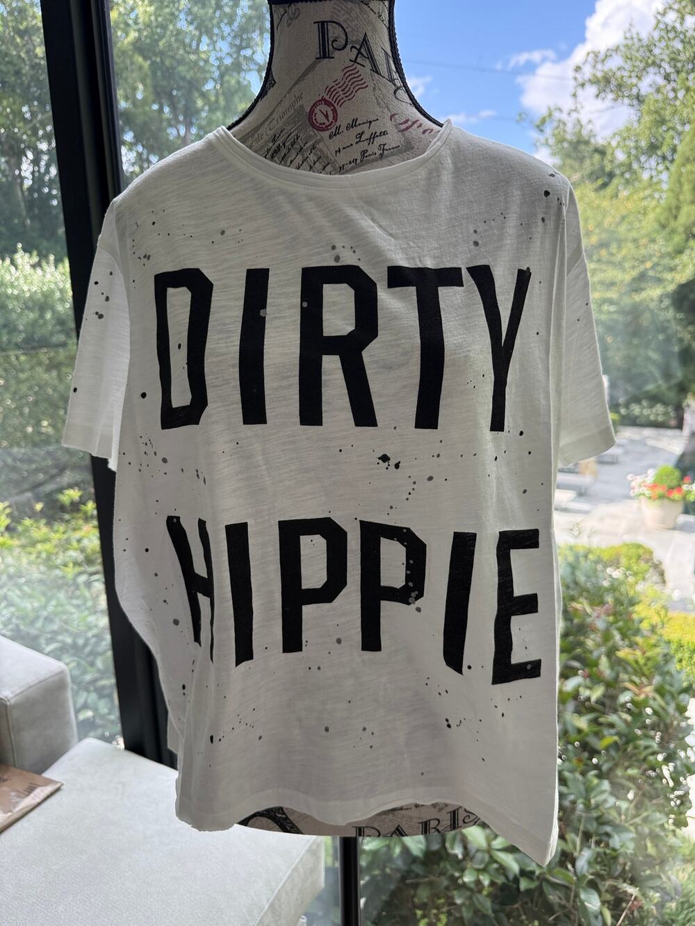 Jaded Gypsy Dirty Hippie T Shirt Tee Weathered Black Cotton NWT L/XL